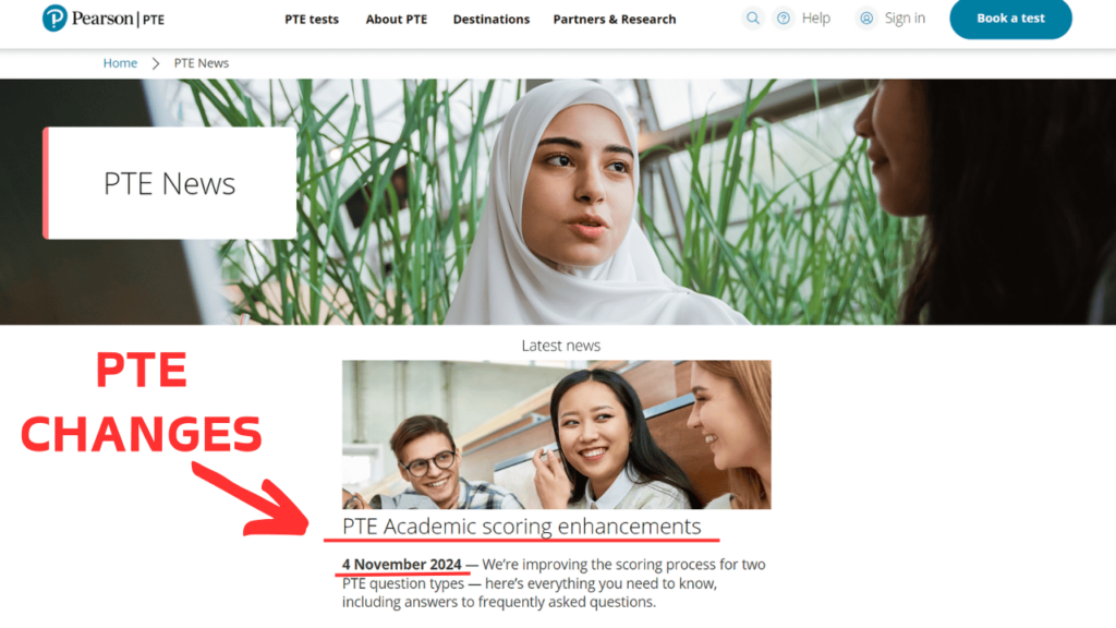 PTE Exam Changes, November 2024